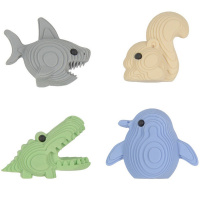 Ластик "HappyGraphix. Прикольные зверушки" 50х40х25мм 4 вида 42-0047