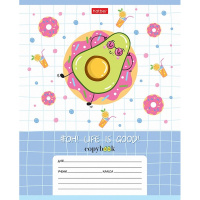 Тетрадь А5 12л клетка "Веселые Авокадики" на скобе 5 дизайнов 12Т5В1/067632