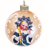 Шар 85мм "Снегурочка Хрустальная" в подарочной упаковке КУ-85-204143