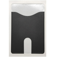 Самоклеящийся карман 65х98мм черный, на чехол телефона, для двух карт, пвх 2969.С.300-107