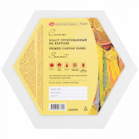 Холст на картоне шестигранный d-20см 100% хлопок, среднее зерно, 280г/м2 142452070
