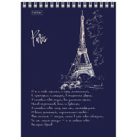 Блокнот А5 80л "Блеск столиц" клетка, на спирали, 3D фольга матовая ламинация, 2 дизайна 80Б5лофВ1гр