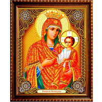Алмазная мозаика 27х33см "Иверская икона" частичная выкладка M-12161A