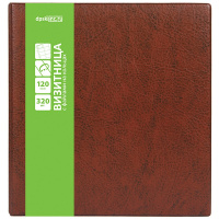 Визитница 320 визиток 24х25х3см на кольцах, пвх, коричневая 2115-104 Визитница 320 визиток 24х25х3см на кольцах, пвх, коричневая 2115-104