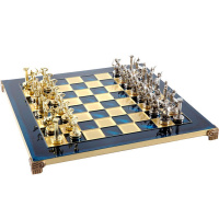 Шахматный набор "Битва Титанов" 36х36см дерево/металл (фигуры золото/серебро) MP-S-18-36-BLU