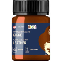 Краска акриловая по коже 50мл коричневая банка Декола 26128419