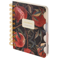 Записная книжка А6 120л "Art journal. Гранат" линия/точка, на спирали, с разделителями 3-568/16