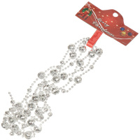 Бусы Дискотека 2,7м d-4/8/14мм серебро Y5084-17