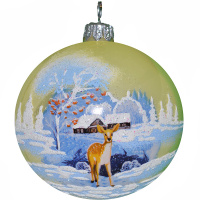 Шар 65мм "Олененок в лесу" в подарочной упаковке КУ-65-204039