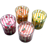 Свеча в подсвечнике ароматизированная "Тропические фрукты" 8х9см, 4 вида Y10540-24