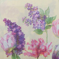 Набор салфеток для декупажа 33х33мм 20шт Цветы Y6782-18