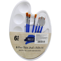 Набор Палитра 22,5х16,5см с кистями синтетика (плоская 3шт., круглая 3шт.) Y10730-24