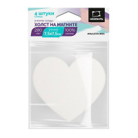 Набор холстов-магнитов сердца 7,5х7,5см 4шт. 100% хлопок 280г/м2 195231