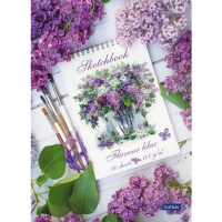 Скетчбук А5 14,5х21см 80л 100г/м2 "Аромат сирени нежной" на закрытом гребне, твердая обложка 061157