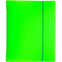 Тетрадь на кольцах А5 120л клетка "DIAMOND NEON зеленая" пластиковая обложка на резинке 036348