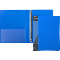 Папка на 4-х кольцах "Standard" А4 25мм пластик 0,70мм, синяя 4AB4_00109/038482