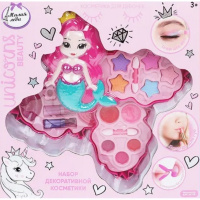 Косметика для девочек "Русалочка" (тени для век, помада, лак, блеск для губ, аппликатор) 10386A-UNI-