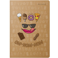 Тетрадь А5 40л клетка "Om-nom-nom" прошитый блок матовая ламинация 7-40-001/10