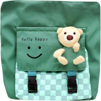 Сумка "Hello happy" 33х37см 1 отделение, 1 карман, текстиль, с игрушкой, зеленая BX23200