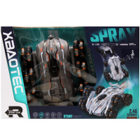 Машина р/у "Перевертыш" 19х16х5см с аккумулятором, пластик (свет, звук, пар, поворот 360 градусов)