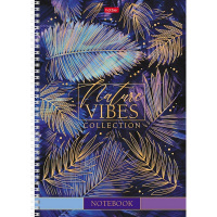 Тетрадь А4 80л клетка "Золотые лепестки" на спирали 3D фольга матовая ламинация 4 дизайна 083215