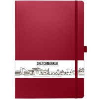 Скетчбук 21х30см 80л 140г/м2 маджента, на резинке, твердая обложка "Sketchmarker" 2314904SM