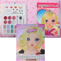 Альбом для творчества "Визажист София" 40 страниц (контур, наклейки, косметика) M-6553 Альбом для творчества "Визажист София" 40 страниц (контур, наклейки, косметика) M-6553