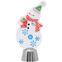 Сувенир "Снеговик" 15см светящийся пластик Y5621-17