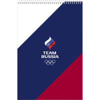 Блокнот А4 80л "Команда России" клетка, на спирали, жесткая подложка 80Б4В1сп_16151/049988