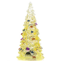 Ель настольная 31см желтая светящаяся, пластик Y2729-15
