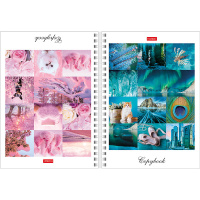 Тетрадь А5 80л клетка "Краски дня" на спирали двойная, твердая обложка 80Тдт5В1гр_21074/060112