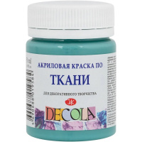 Краска акриловая по ткани 50мл турецкая зеленая Декола 4128733
