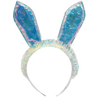 Ободок Уши Зайца с фольгой 20,5х24см Y10650-24