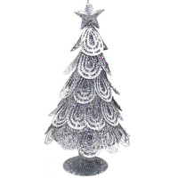 Ель настольная 30см серебро металл Y5296-17