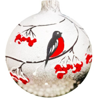 Шар 80мм "Рябина на снегу" в подарочной упаковке КУ-80-214118