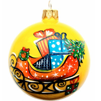 Шар 80мм "Подарки на санях" в подарочной упаковке КУ-80-193115