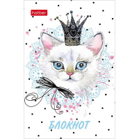 Блокнот А7 48л "Модные мордочки" клетка, склейка, 3-х цветный блок, 5 дизайнов 050051