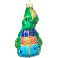 Ёлочное украшение "Дракон с подарками 2" h-9см в подарочной упаковке ФУ-398/2