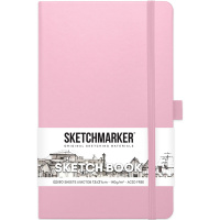 Скетчбук 13х21см 80л 140г/м2 розовый, на резинке, твердая обложка "Sketchmarker" 2315003SM