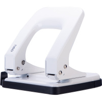 Дырокол 35л 2-отв, d-6мм, с линейкой, металл, белый E0138