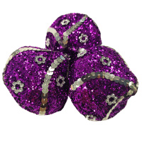 Набор ёлочных украшений 3шт "Юла" 8см фиолетово-серебряный Y448-12/SH10-537-2