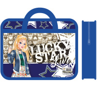 Папка с ручками 33,5x26см "Lucky star" пластик ПМ-А4-25