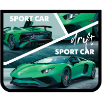 Папка на молнии А5 "Green sport car" 230х190х50мм пластик ПМ-А5-29