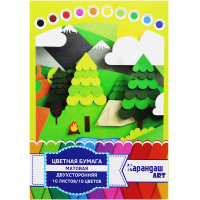 Набор цветной бумаги А4 10л 10цв матовая двухсторонняя "Лес"