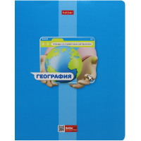 Тетрадь А5 48л клетка География "Яркая цветная" на скобе выборочный лак 084544