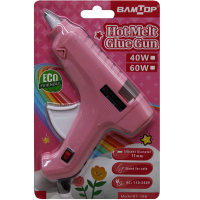 Пистолет клеевой электрический (40Вт) 17х14см диаметр 1,1см, розовый корпус 11571-24
