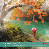 Альбом д/акварели 22х22см 20л 200г/м2 100% целлюлоза "Удивительный мир" склейка, жесткая подложка