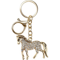 Брелок "Сияющая лошадка" 4,5х6,5 см со стразами, металл Т-2638