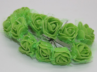 Цветок декоративный Роза 2см зеленый 12шт/уп. Y3920-16