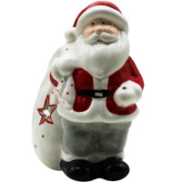 Сувенир-подсвечник "Дед Мороз с мешком подарков" 17х13см фарфор Y10039-24